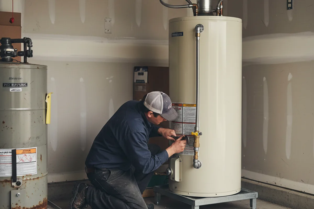 Water heater and shutoff valve replacement in New River